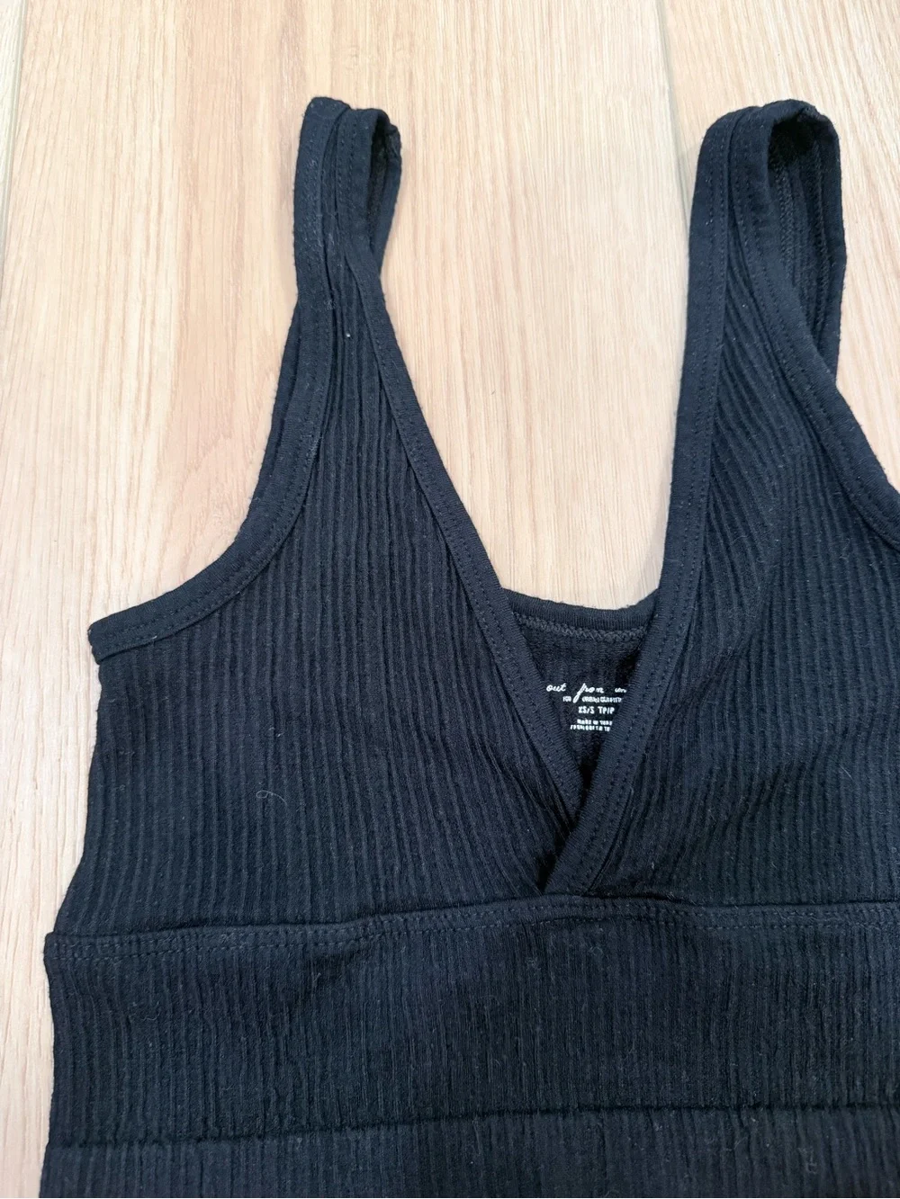 Free people Black Ribbed Crop Tank